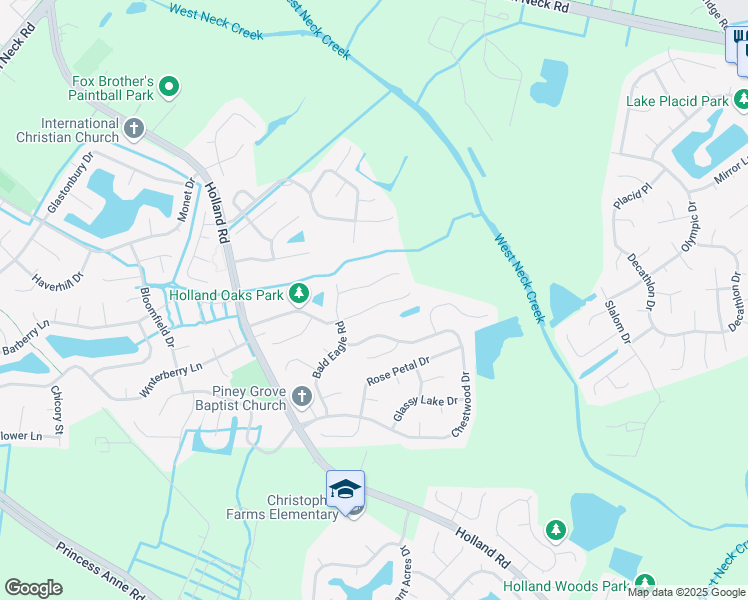 map of restaurants, bars, coffee shops, grocery stores, and more near 2916 Sugar Maple Drive in Virginia Beach