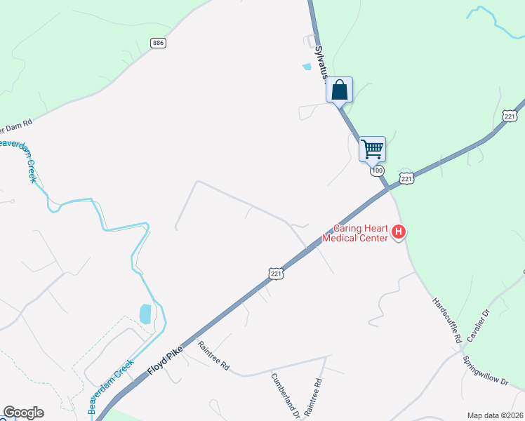 map of restaurants, bars, coffee shops, grocery stores, and more near 34 Advananced Technology Drive in Hillsville
