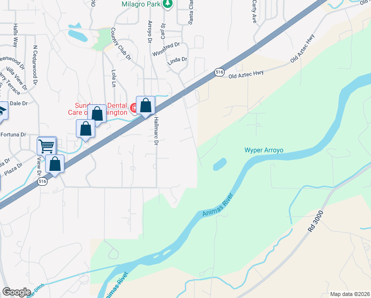 map of restaurants, bars, coffee shops, grocery stores, and more near 6885-7099 Drinen Lane in Farmington