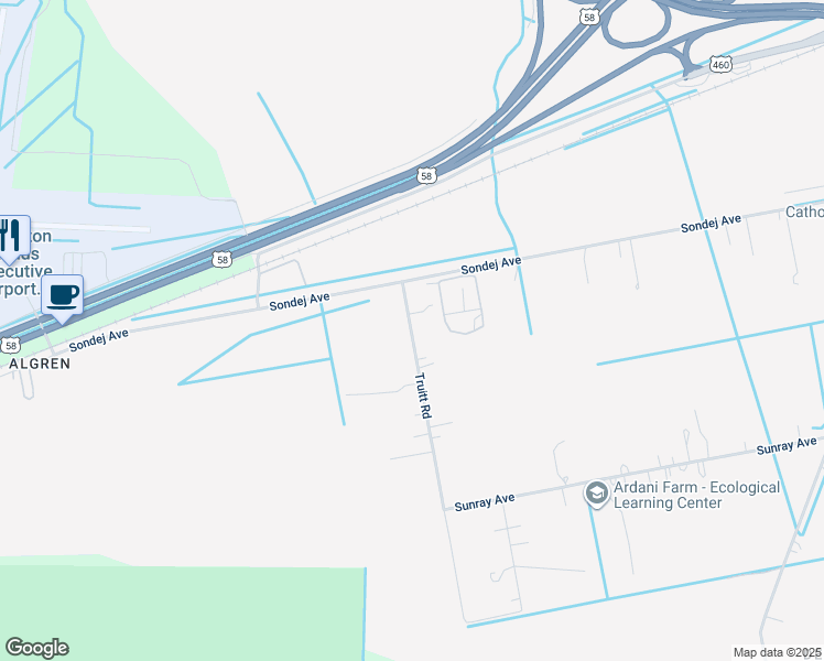 map of restaurants, bars, coffee shops, grocery stores, and more near 523 Truitt Road in Chesapeake
