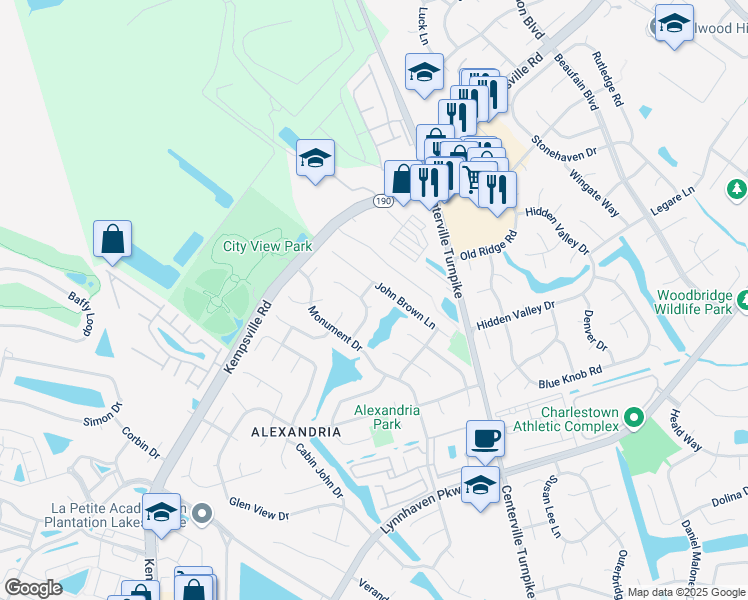 map of restaurants, bars, coffee shops, grocery stores, and more near 1848 Pittsburg Landing in Virginia Beach