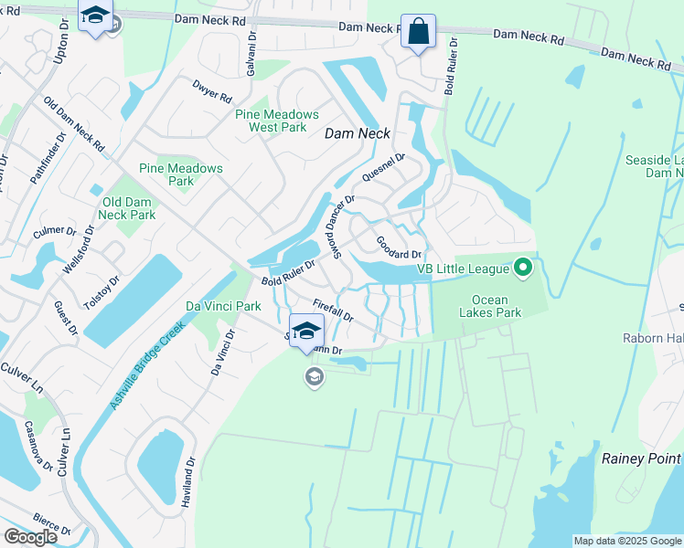 map of restaurants, bars, coffee shops, grocery stores, and more near 1738 Sword Dancer Drive in Virginia Beach