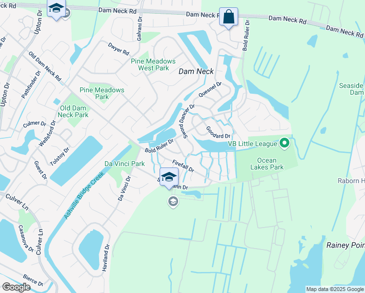map of restaurants, bars, coffee shops, grocery stores, and more near 800 Cannonade Trail in Virginia Beach