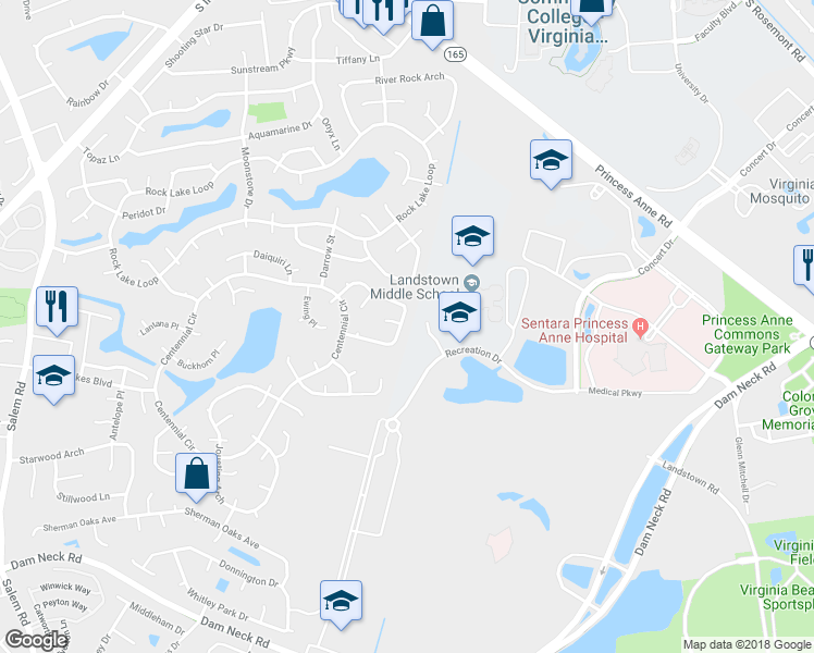 map of restaurants, bars, coffee shops, grocery stores, and more near 3769 Frazier Lane in Virginia Beach
