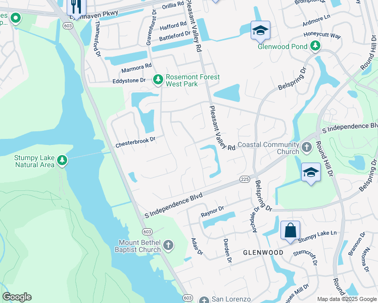map of restaurants, bars, coffee shops, grocery stores, and more near 1433 Weyburn Court in Virginia Beach