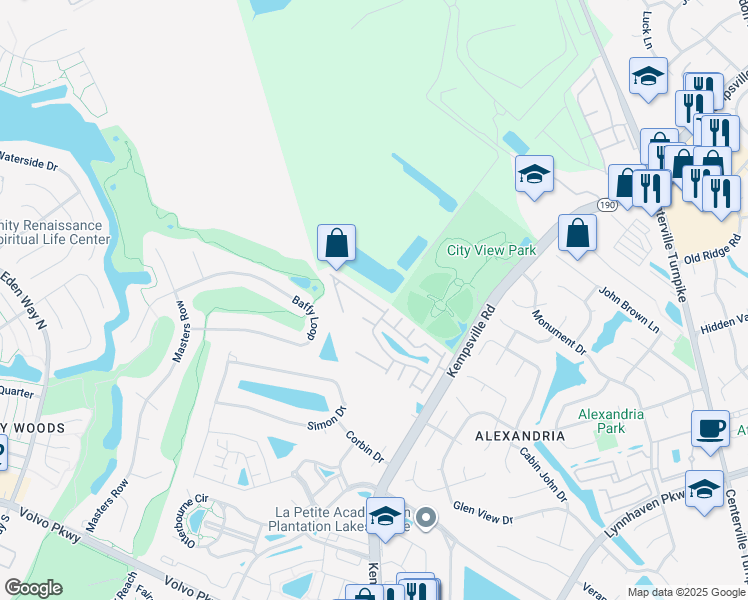 map of restaurants, bars, coffee shops, grocery stores, and more near Baynebridge Drive in Virginia Beach