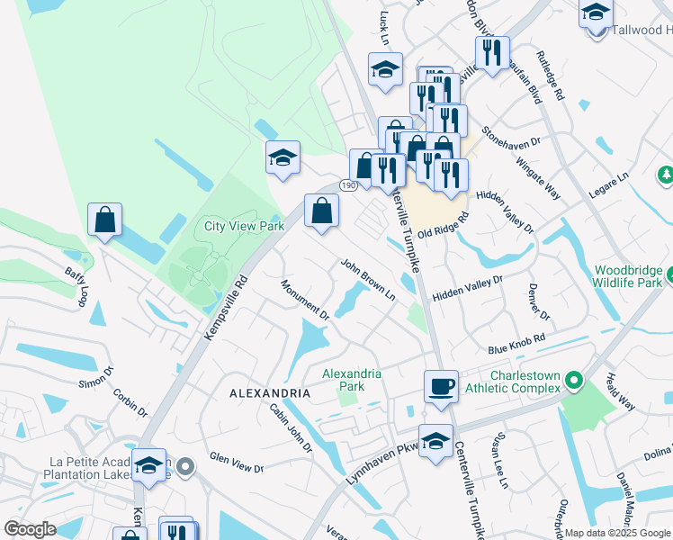 map of restaurants, bars, coffee shops, grocery stores, and more near 5505 Brad Drive in Virginia Beach