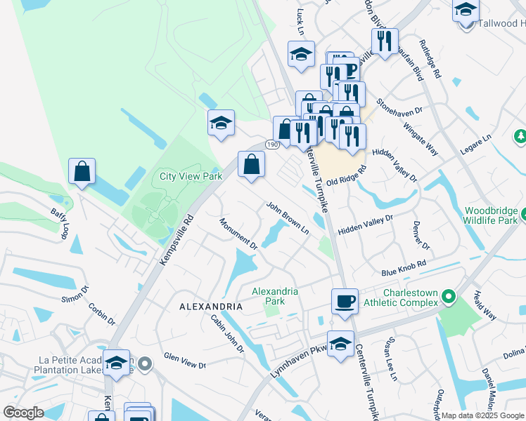 map of restaurants, bars, coffee shops, grocery stores, and more near 5505 Brad Drive in Virginia Beach