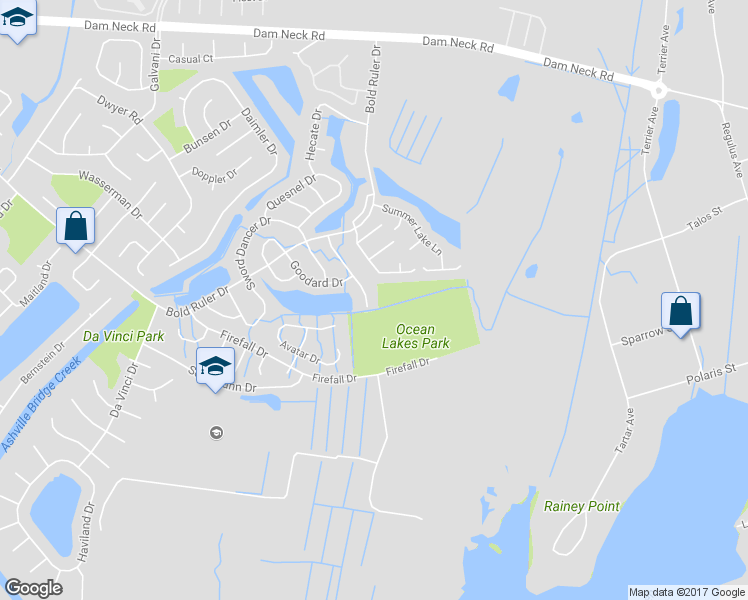 map of restaurants, bars, coffee shops, grocery stores, and more near 1776 Unicorn Drive in Virginia Beach