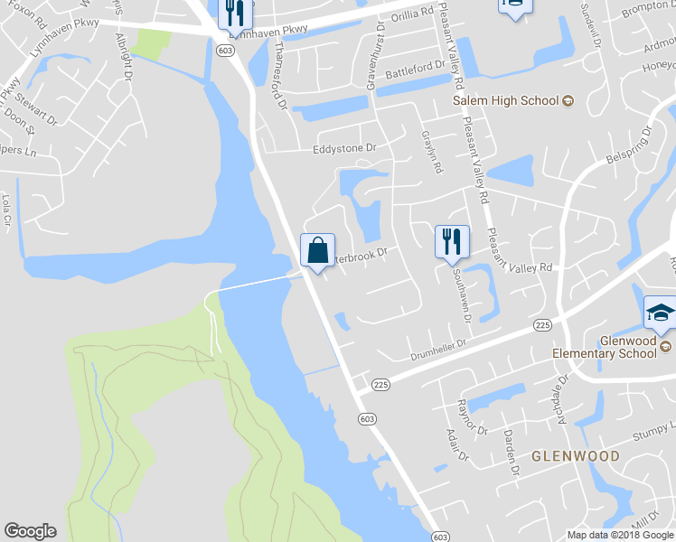 map of restaurants, bars, coffee shops, grocery stores, and more near 2109 Rydale Court in Virginia Beach