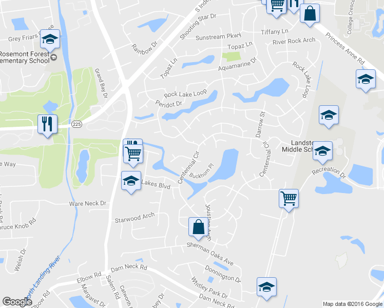 map of restaurants, bars, coffee shops, grocery stores, and more near 3904 Lantana Place in Virginia Beach