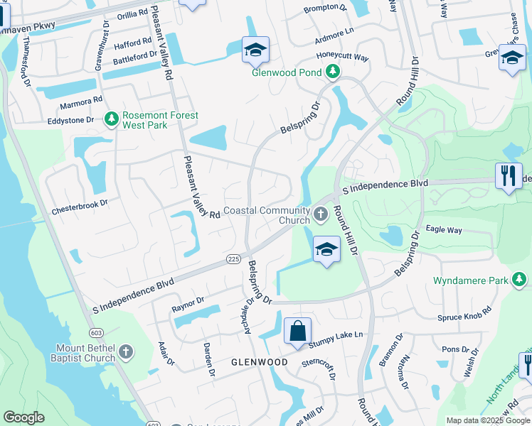 map of restaurants, bars, coffee shops, grocery stores, and more near 1096 Northvale Drive in Virginia Beach