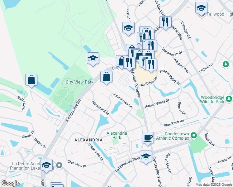 map of restaurants, bars, coffee shops, grocery stores, and more near 1857 Kempsville Crossing Lane in Virginia Beach