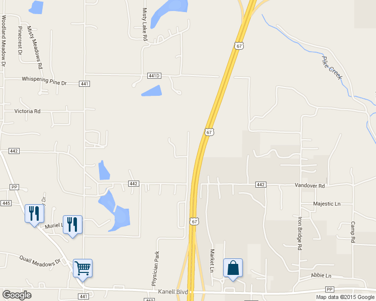 map of restaurants, bars, coffee shops, grocery stores, and more near 186 Co Road 4421 in Poplar Bluff