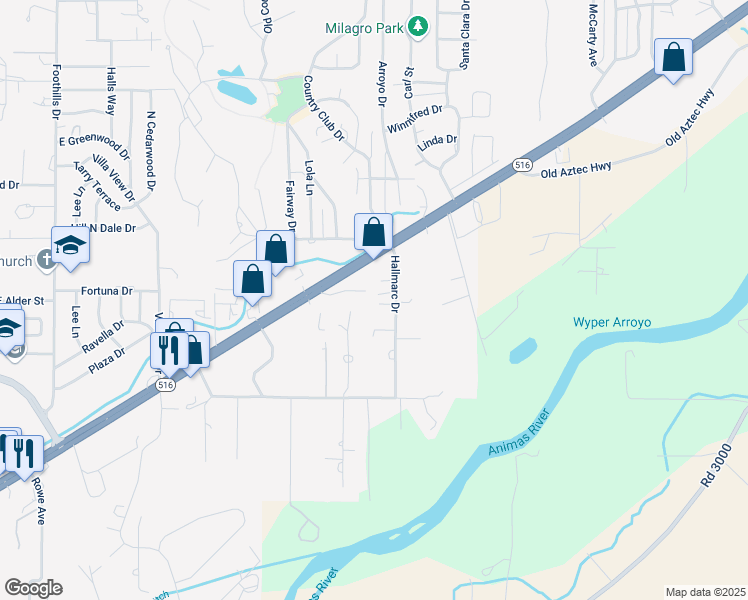 map of restaurants, bars, coffee shops, grocery stores, and more near 6509 Veda Ln in Farmington
