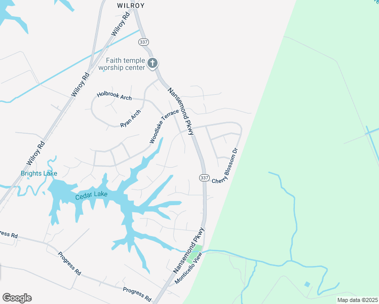 map of restaurants, bars, coffee shops, grocery stores, and more near 224 Equinox Landing in Suffolk