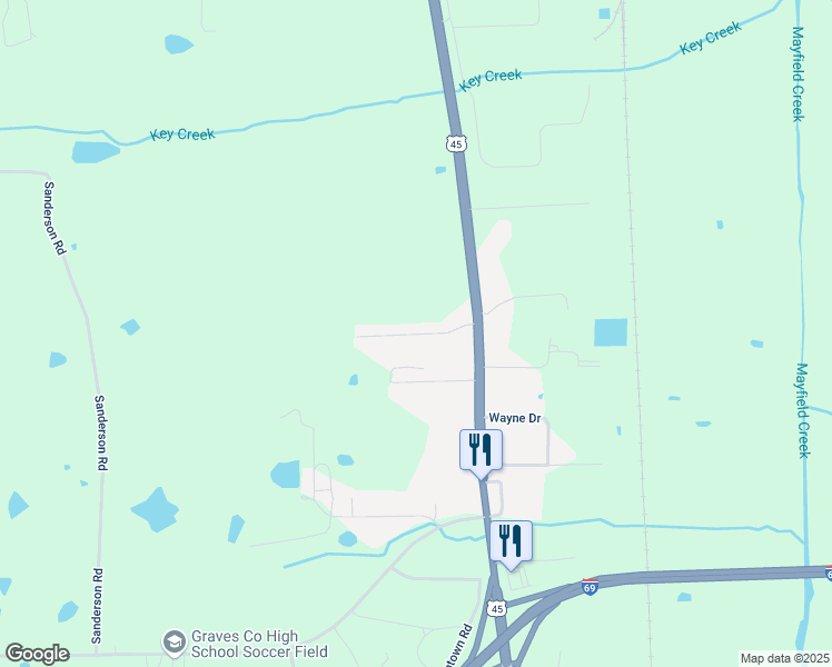 map of restaurants, bars, coffee shops, grocery stores, and more near 137 Dorothy Lane in Mayfield