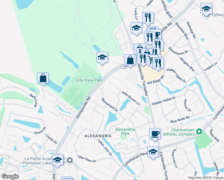 map of restaurants, bars, coffee shops, grocery stores, and more near 1816 Pittsburg Landing in Virginia Beach