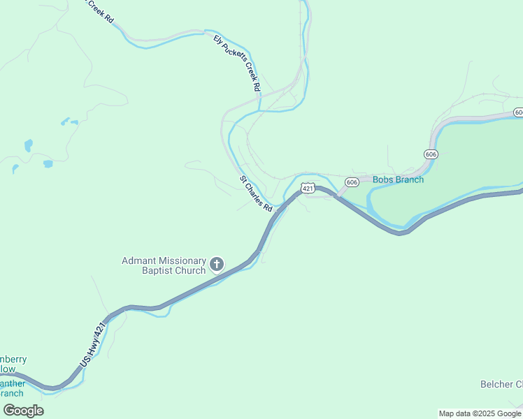 map of restaurants, bars, coffee shops, grocery stores, and more near Saint Charles Road in Pennington Gap