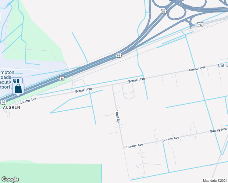 map of restaurants, bars, coffee shops, grocery stores, and more near 529 Truitt Road in Chesapeake