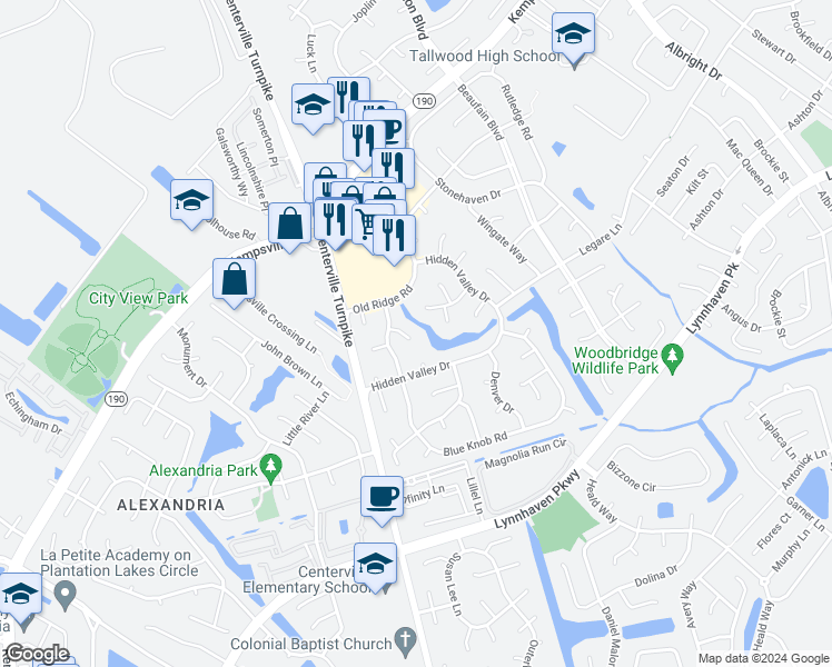 map of restaurants, bars, coffee shops, grocery stores, and more near 1961 Lisa Court in Virginia Beach