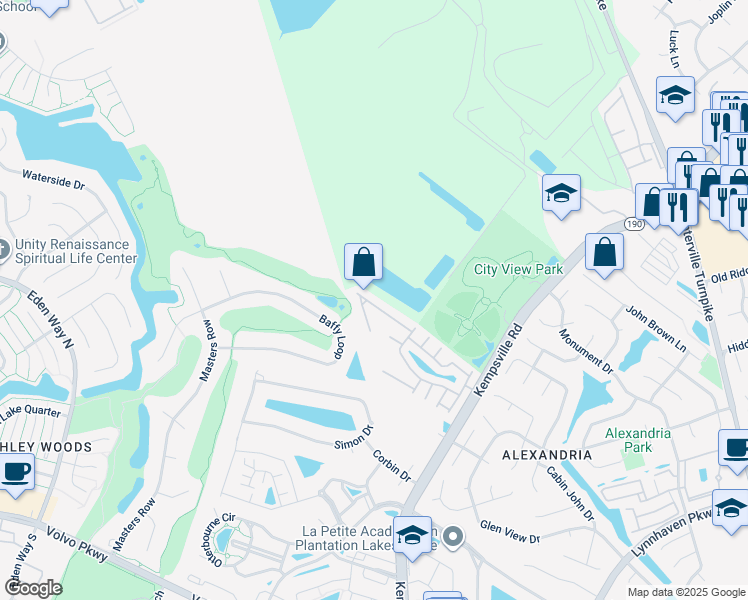 map of restaurants, bars, coffee shops, grocery stores, and more near 5896 Baynebridge Drive in Virginia Beach