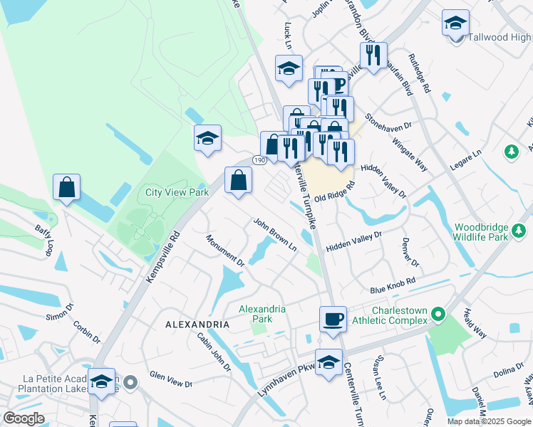 map of restaurants, bars, coffee shops, grocery stores, and more near 1869 Kempsville Crossing Lane in Virginia Beach