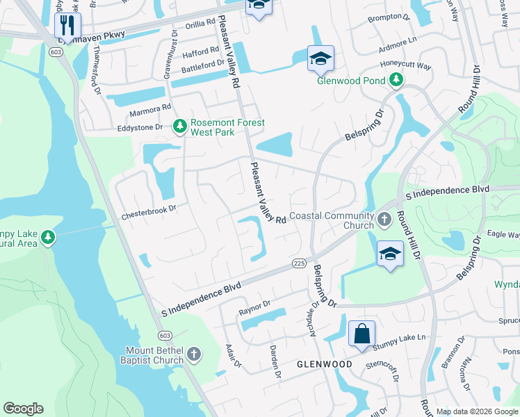 map of restaurants, bars, coffee shops, grocery stores, and more near 1297 Kasba Court in Virginia Beach