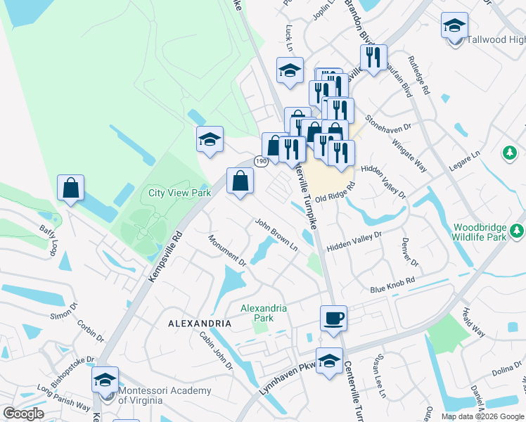 map of restaurants, bars, coffee shops, grocery stores, and more near 1857 Kempsville Crossing Lane in Virginia Beach