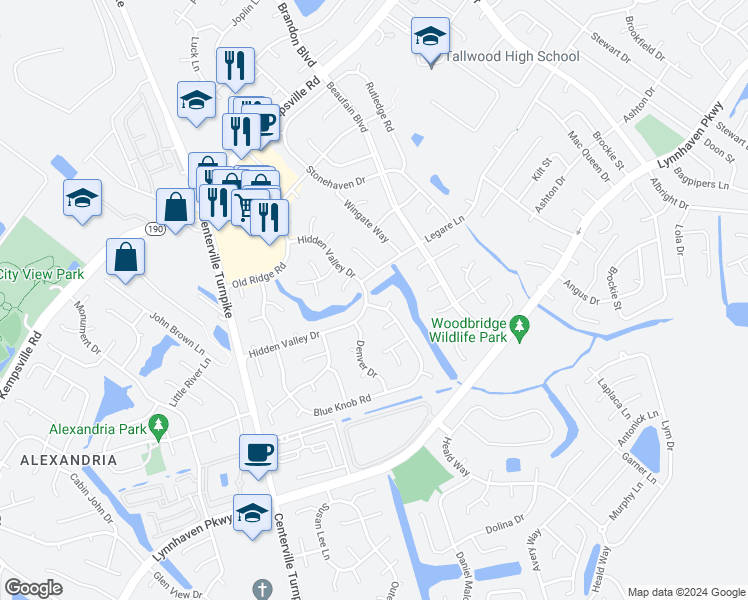 map of restaurants, bars, coffee shops, grocery stores, and more near 1800 Blue Knob Road in Virginia Beach