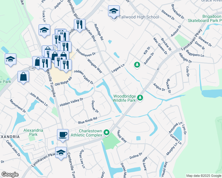 map of restaurants, bars, coffee shops, grocery stores, and more near 1804 Coker Court in Virginia Beach