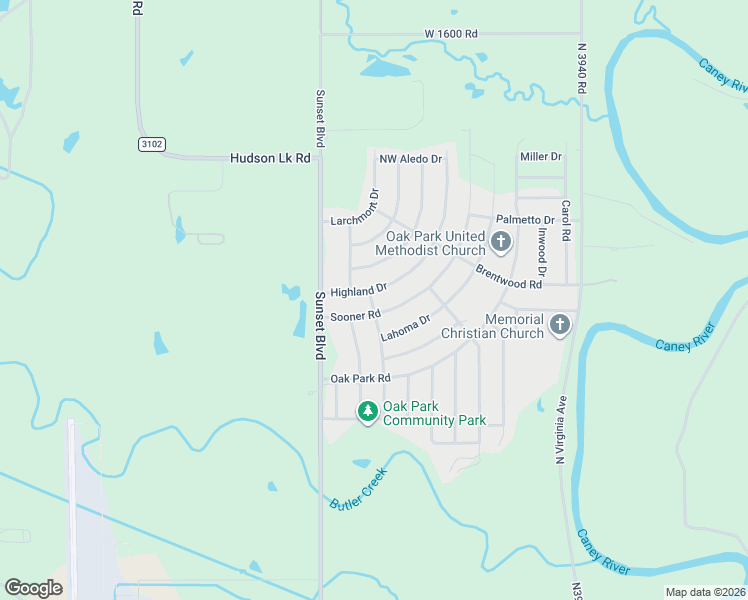 map of restaurants, bars, coffee shops, grocery stores, and more near 303 Spring Road in Bartlesville