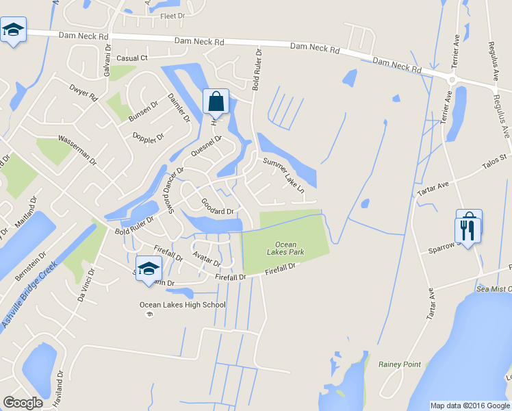 map of restaurants, bars, coffee shops, grocery stores, and more near 1745 Kitimal Drive in Virginia Beach
