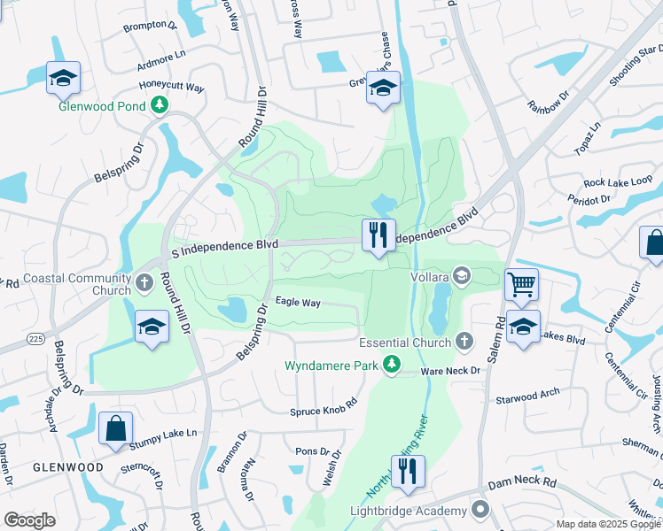 map of restaurants, bars, coffee shops, grocery stores, and more near 1020 Villas Court in Virginia Beach