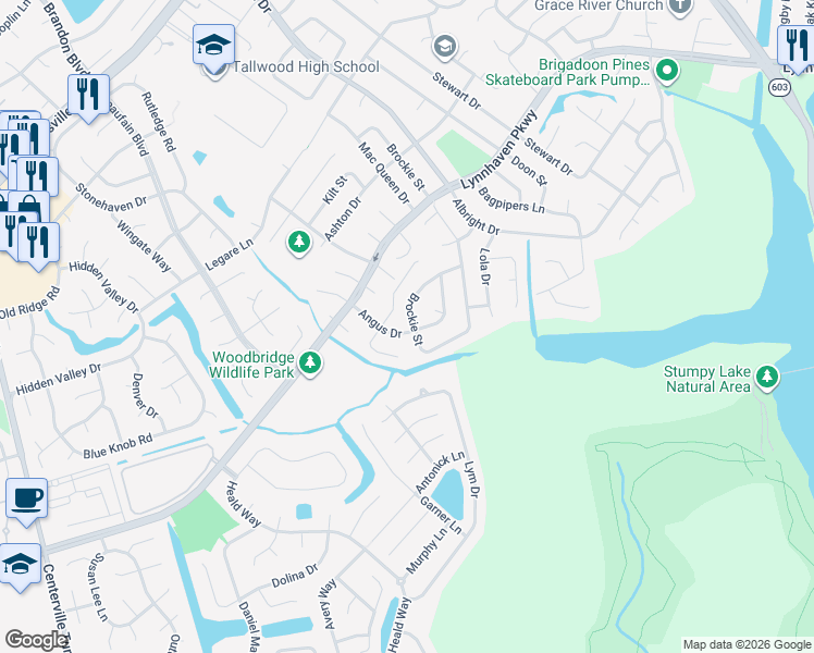 map of restaurants, bars, coffee shops, grocery stores, and more near 5156 Brockie Street in Virginia Beach