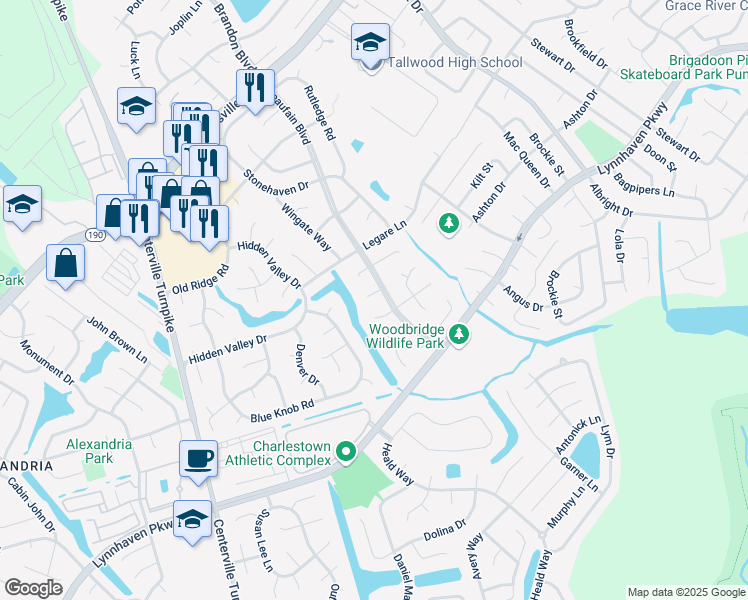 map of restaurants, bars, coffee shops, grocery stores, and more near 1804 Coker Court in Virginia Beach