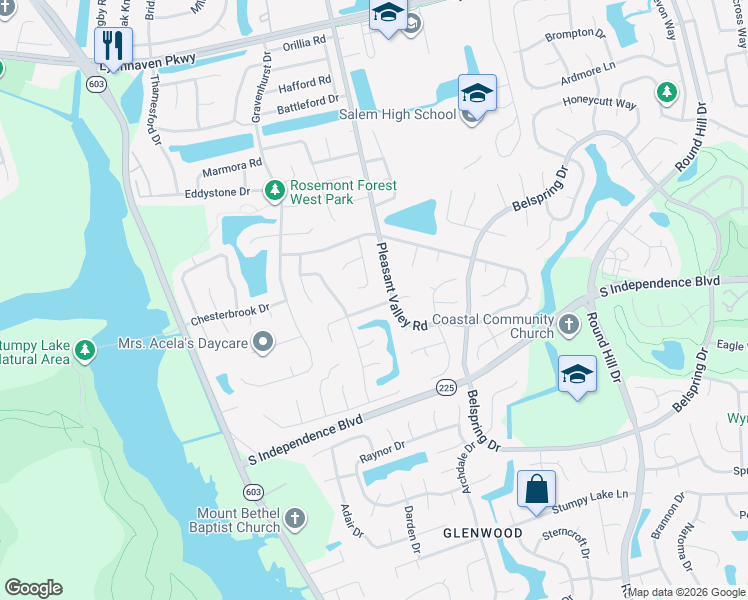 map of restaurants, bars, coffee shops, grocery stores, and more near 1297 Kasba Court in Virginia Beach
