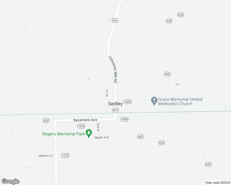 map of restaurants, bars, coffee shops, grocery stores, and more near 17530 Johnsons Mill Road in Sedley