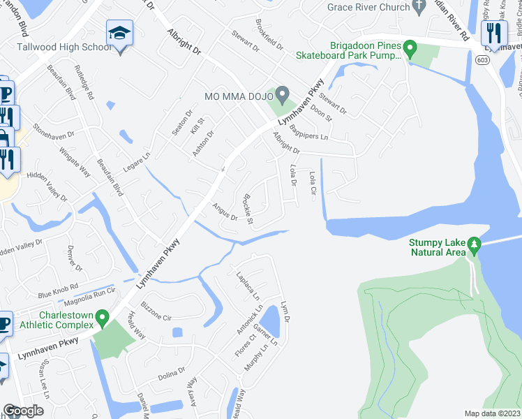 map of restaurants, bars, coffee shops, grocery stores, and more near 5336 Angus Drive in Virginia Beach