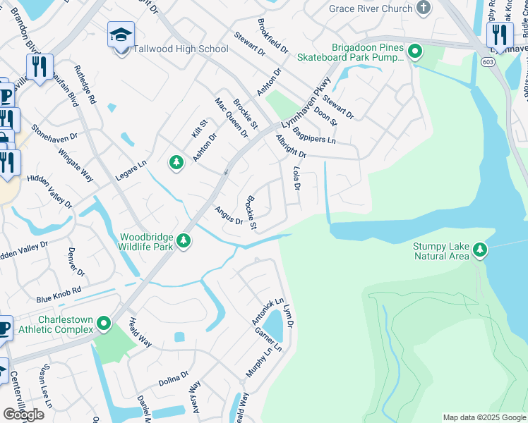 map of restaurants, bars, coffee shops, grocery stores, and more near 5336 Angus Drive in Virginia Beach