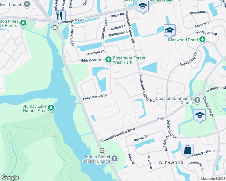 map of restaurants, bars, coffee shops, grocery stores, and more near 1932 Gravenhurst Dr in Virginia Beach