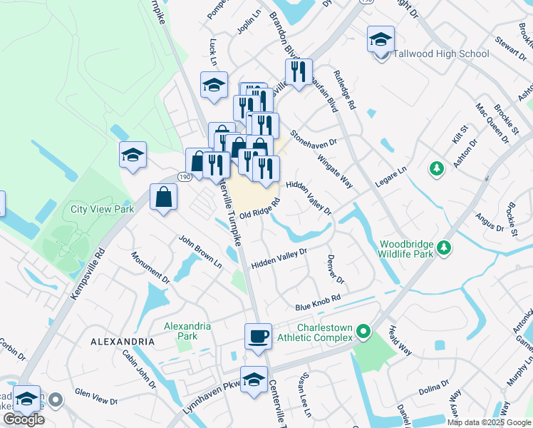 map of restaurants, bars, coffee shops, grocery stores, and more near 5436 Blue Knob Road in Virginia Beach