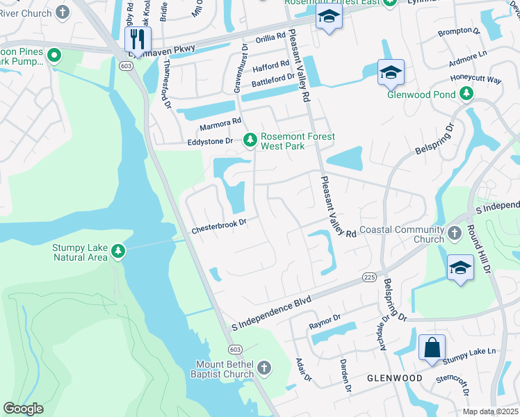 map of restaurants, bars, coffee shops, grocery stores, and more near 1941 Gravenhurst Drive in Virginia Beach