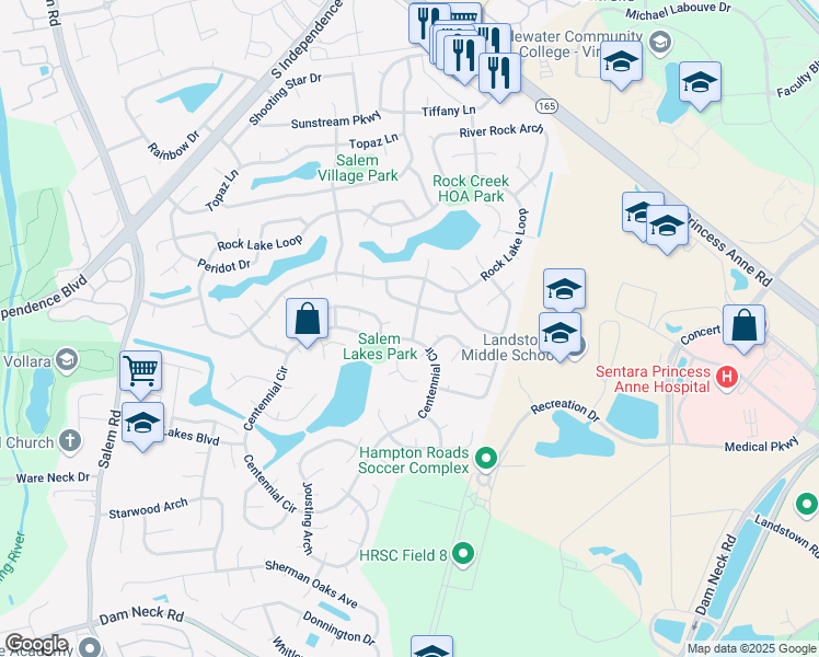 map of restaurants, bars, coffee shops, grocery stores, and more near 1709 Darrow Street in Virginia Beach