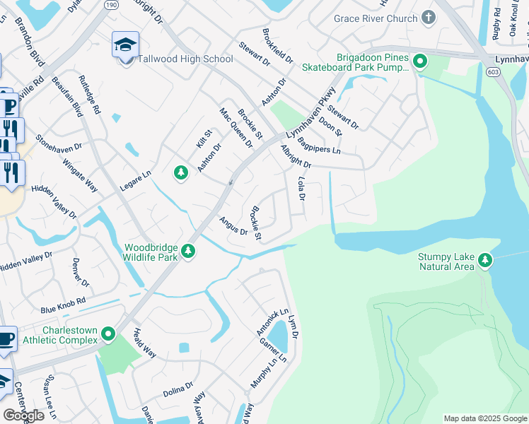 map of restaurants, bars, coffee shops, grocery stores, and more near 5120 Dundee Lane in Virginia Beach