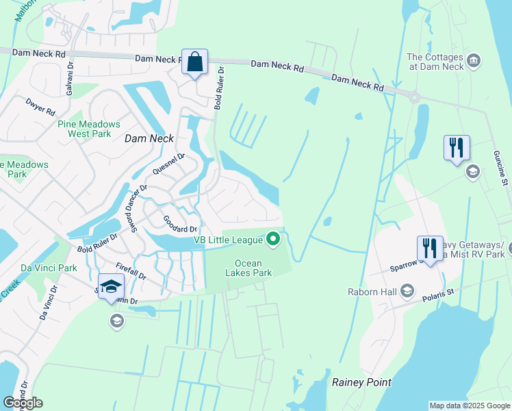 map of restaurants, bars, coffee shops, grocery stores, and more near 524 Summer Lake Lane in Virginia Beach