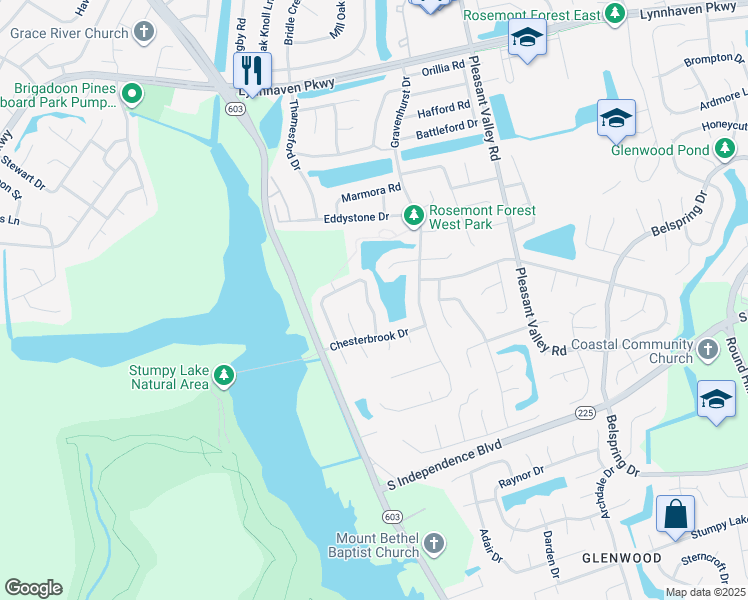 map of restaurants, bars, coffee shops, grocery stores, and more near 2028 Lyndora Road in Virginia Beach