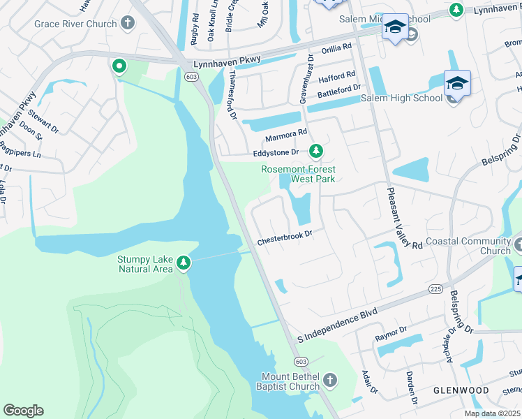 map of restaurants, bars, coffee shops, grocery stores, and more near 2091 Lyndora Road in Virginia Beach