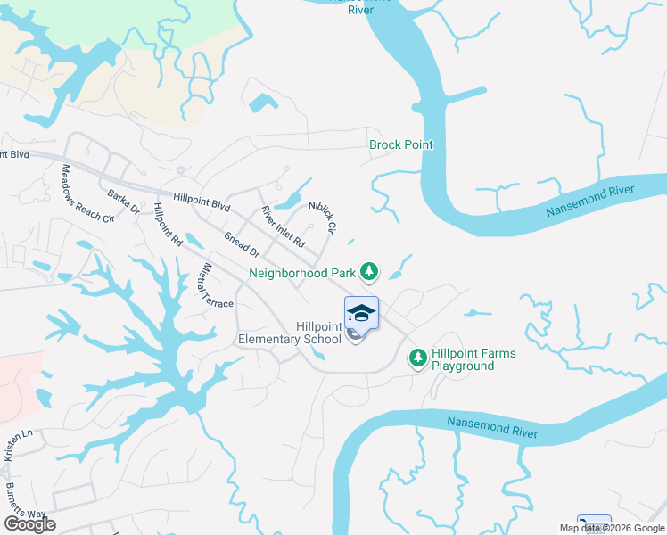 map of restaurants, bars, coffee shops, grocery stores, and more near 137 Niblick Circle in Suffolk