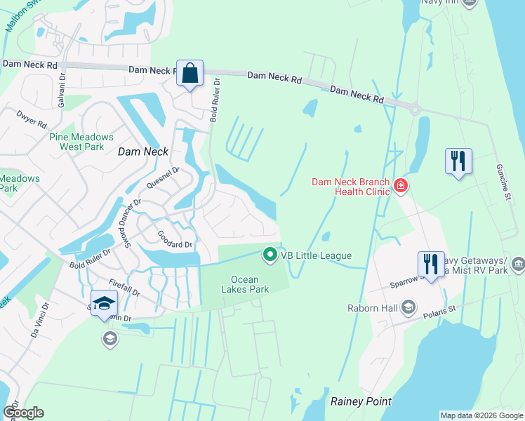 map of restaurants, bars, coffee shops, grocery stores, and more near 524 Summer Lake Lane in Virginia Beach